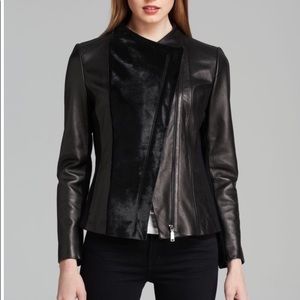Elie Tahari fur moto leather jacket Ariel 🏍